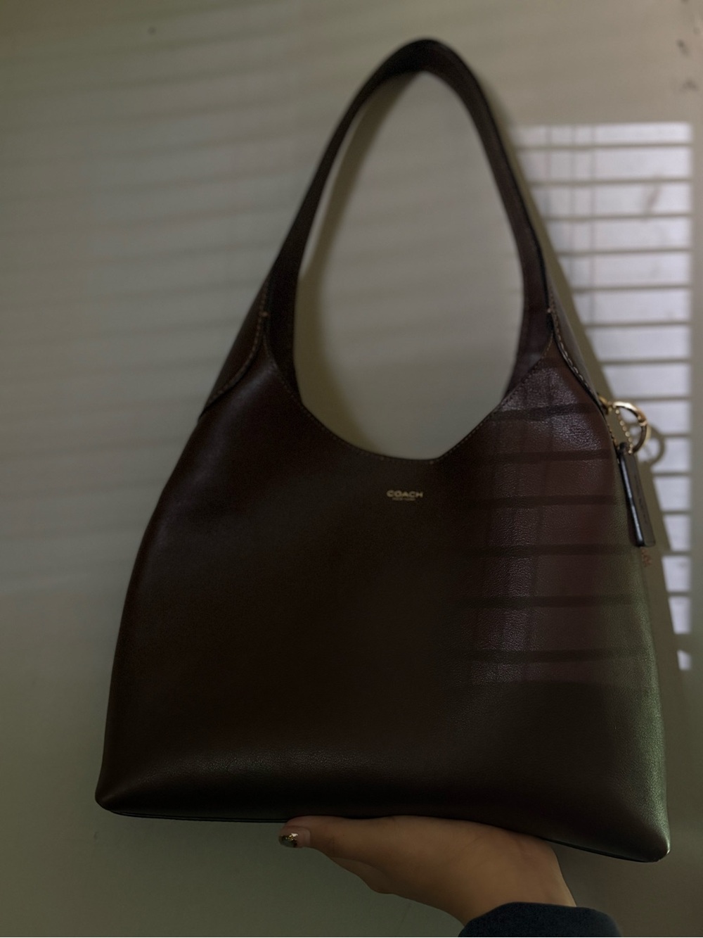 Coach Dark Brown Leather Hobo Bag with Gold Hardware - Picture 2 of 5